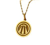 LKBEADS Collier en argent sterling 925 24 mm | chaîne de 45 cm | Awen | symbole néodruidique | pendentif symbole celtique Awen | druide Awen | femme | bijoux plaqués or | L_01027