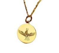 LKBEADS Collier en argent sterling 925 24 mm | Chaîne de 45 cm | Isis | Pendentif Isis | Breloque Égypte | Pendentif égyptien | Déesse égyptienne antique | Anniversaire | Plaqué or | L_01387
