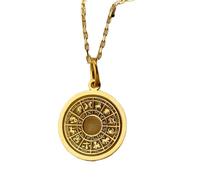 LKBEADS Collier en argent sterling 925 24 mm Chaîne de 45 cm Pendentif zodiaque Bijoux Signe astrologique Plaqué or | LKRPG_001148