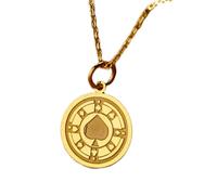 LKBEADS Collier en argent sterling 925 24 mm | chaîne de 45 cm | quatre as | pendentif quatre as | breloque casino | poker | anniversaire | bijoux plaqués or | L_01241