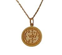 LKBEADS Collier en argent sterling 925 24 mm | Chaîne de 45 cm | Sceau de l'Archange Michel | Pendentif de protection spirituelle | Bijou ange gardien | Religieux | Anniversaire | Plaqué or | L_01505