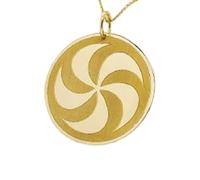 LKBEADS Collier en argent sterling 925 25 mm chaîne de 45 cm pendentif disque bijou spirituel médaille pièce bijoux plaqués or | LKRPG_0862