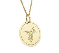 LKBEADS Collier en argent sterling 925 26 mm chaîne 45 cm volant breloque pendentif pièce monnaie plaqué or | LKRPG_0089