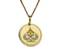 LKBEADS Collier en argent sterling 925 28 mm Chaîne 45 cm Bijou poker Breloque tête mort casino | LKRPG_0238