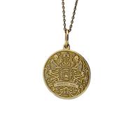 LKBEADS Collier en argent sterling 925 28 mm chaîne 45 cm Memento Mori pendentif tête mort Amor Fati breloque stoïcisme philosophie plaqués or | LKRPG_0579