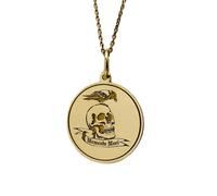 LKBEADS Collier en argent sterling 925 28 mm | Chaîne de 45 cm | Pendentif Memento Mori | Bijou stoïque Amor Fati | Breloque tête de mort | Pendentif gothique stoïque | Plaqué or | 00578