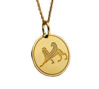 LKBEADS Collier en argent sterling 925 28 mm | Chaîne de 45 cm | Pendentif Sphinx égyptien | Bijou Sphinx mythologique | Breloque pièce égyptienne | Plaqué or Sphinx | 00237