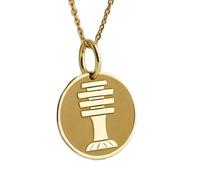 LKBEADS Collier en argent sterling 925 28 mm Chaîne de 45 cm Pilier Djed Pendentif égyptien antique Amulette Ptah Breloque Osiris Pharaon Bijou plaqué or | LKRPG_0711