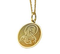 LKBEADS Collier en argent sterling 925, 28 mm | Pendentif Vierge Marie plaqué or | Collier Sainte Mère | Bijou de protection | Charme orthodoxe grec | Bijou fait main plaqué or | LK_PNK_00259