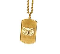LKBEADS Collier en argent sterling 925 30 x 19 mm|Chaîne de 45,7 cm|Collier pendentif hibou|Pendentif corde symbole de sagesse et de connaissance|Collier oiseau|Bijou fait main plaqué or|LK_PNK_0466