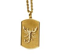 LKBEADS Collier en argent sterling 925, 30 x 19 mm|Chaîne de 45,7 cm|Collier pendentif Scorpion|Bijou pendentif zodiaque|Pendentif signe astrologique en corde|Bijou fait main plaqué or|LK_PNK_0458