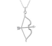 LKBEADS Collier en argent sterling 925 avec arc et flèche. |LK_NLC_02773 | Pendentif arc à l'arc petit bijou simple collier moderne arc et flèche cadeau pour archer chaîne de 45 cm.
