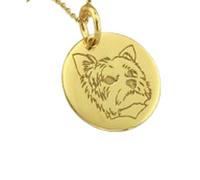 LKBEADS Collier en argent sterling 925, chaîne de 22 mm (18 pouces) | Pendentif Yorkshire terrier allemand en hommage à un animal de compagnie | Bijou fait main plaqué or | LK_PNK_01649