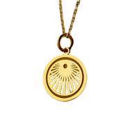 LKBEADS Collier en argent sterling 925, chaîne de 24 mm (18 pouces) | Pendentif soleil | Collier soleil | Collier soleil | Fête des mères | Femme | Bijou fait main plaqué or | LK_PNK_01303