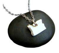 LKBEADS Collier en argent sterling 925 de l'État de l'Oregon. Bijou d'État. Bijou simple et raffiné. Voyage. Pendentif « J'adore » | Chaîne de 45 cm | Plaqué argent | L_PN_0066