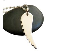 LKBEADS Collier en argent sterling 925, pendentif aile d'ange délicate et spirituelle, bijou simple et raffiné pour tous les jours, avec chaîne de 45 cm (18 pouces), plaqué argent | LK_PNK_02765