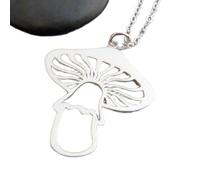 LKBEADS Collier en argent sterling 925, pendentif ajouré en forme de petit champignon, breloque délicate et raffinée, inspirée des contes de fées | Chaîne de 45 cm | Plaqué argent | LK_PNK_02907