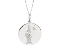 LKBEADS Collier en argent sterling 925 | Symbole de la Justice | Idéal pour les étudiants en droit diplômés | Chaîne de 45 cm (18 pouces) | Pendentif de 24 mm | Plaqué argent | Unisexe | LK_PNK_02195
