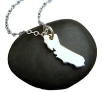 LKBEADS Collier en argent sterling 925, symbole de l'État de Californie. Petit bijou de Californie. Bijou simple et raffiné pour tous les jours. Petit bijou de voyage délicat | avec chaîne de 45 cm |
