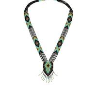 LKBEADS Collier Gerdan aztèque ukrainien en perles de rocaille, bijou traditionnel multicolore fait main |LK_UKRN_0527