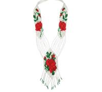 LKBEADS Collier Gerdan ukrainien à fleurs de rose, perles de rocaille, bijou traditionnel multicolore fait main | LK_UKRN_1219