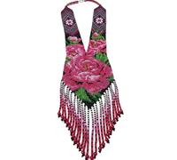 LKBEADS Collier Gerdan ukrainien à fleurs de rose, perles de rocaille, bijou traditionnel multicolore fait main | LK_UKRN_1021