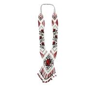 LKBEADS Collier Gerdan ukrainien à fleurs de rose, perles de rocaille, bijou traditionnel multicolore fait main |LK_UKRN_1247