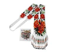 LKBEADS Collier Gerdan ukrainien à fleurs de rose, perles de rocaille, bijou traditionnel multicolore fait main | LK_UKRN_0102