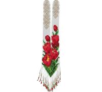 LKBEADS Collier Gerdan ukrainien à la rose rouge, perles de rocaille, bijou traditionnel multicolore fait main | LK_UKRN_0987