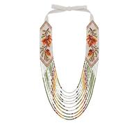 LKBEADS Collier Gerdan ukrainien à motif cachemire tourbillonnant, perles de rocaille, bijou traditionnel multicolore fait main | LK_UKRN_0540