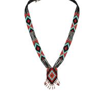 LKBEADS Collier Gerdan ukrainien à motif médaillon et rose, perles de rocaille, bijou traditionnel multicolore fait main | LK_UKRN_0529