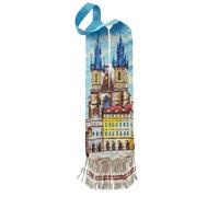LKBEADS Collier Gerdan ukrainien avec la silhouette de Prague, perles de rocaille, bijou traditionnel multicolore fait main | LK_UKRN_0470