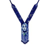 LKBEADS Collier Gerdan ukrainien Déesse de la Lune, perles de rocaille, bijou traditionnel bleu et blanc, fait main, bijou ukrainien |LK_UKRN_0236