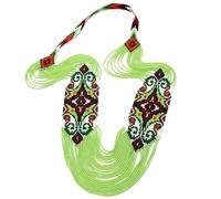 LKBEADS Collier Gerdan ukrainien Étoile d'émeraude, perles de rocaille, bijou traditionnel multicolore fait main | LK_UKRN_0401