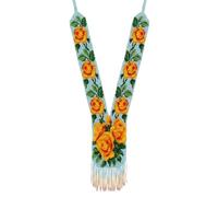 LKBEADS Collier Gerdan ukrainien rose jaune, perles de rocaille, bijou traditionnel multicolore fait main | LK_UKRN_1026