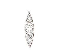 LKBEADS Collier gothique en argent sterling 925, pendentif marquis. Bijou bohème raffiné. Motif historique symbolique. Cadeau pour architecte | Chaîne de 45 cm | Plaqué argent | LK_PNK_03038