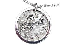 LKBEADS Collier lune et étoile en argent sterling 925 | Pendentif | Chaîne de 45 cm. Taille : 24 mm | Disque, croissant de lune céleste, plaqué argent, unisexe | LKRPS_00323