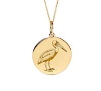 LKBEADS Collier pélican en argent sterling 925 plaqué or rond |LK_NLC_02023 | plated rectangle zodiac scorpion pendant 30 x 19 mm with 18 inch cable chain symbol of strength courage