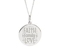 LKBEADS Collier pendentif amour et foi en argent sterling 925 | Charm délicat | Avec chaîne de 45 cm. Taille : 24 mm | Bijou unisexe fait main plaqué argent | LKRPS_00113