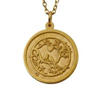 LKBEADS Collier pendentif arbre à oiseaux amoureux | LK_NLC_01774 | Collier en bronze avec pendentif lune étoiles et tortue sauvage symbole de patience sagesse et force 45 cm (18 pouces).