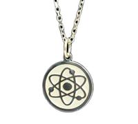 LKBEADS Collier pendentif atome en argent sterling 925 | délicat | avec chaîne de 45 cm. Taille : 24 mm | Pendentif yacht plaqué argent, bijou unisexe fait main | LKRPS_00294