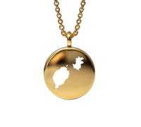 LKBEADS Collier pendentif carte de Sao Tomé-et-Principe en argent sterling 925, bijou rond, câble de 45,7 cm, souvenir de voyage, bijou minimaliste | LKN_MAP_00642