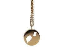 LKBEADS Collier pendentif carte de Sao Tomé-et-Principe en argent sterling 925, breloque ronde, câble de 45,7 cm (18 pouces), souvenir de voyage, bijou minimaliste | LKN_MAP_00351