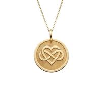 LKBEADS Collier pendentif cœur infini en argent sterling 925 | LK_NLC_00605 | Pendentif rond plaqué or gravé « Je t'aimerai toujours maman » avec chaîne câble de 45 cm symbole de famille