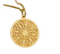 LKBEADS Collier pendentif Dara Knot en argent sterling 925 plaqué or, chaîne câble de 45,7 cm (18 pouces), breloque ronde, bijou unisexe fait main | LK_EMBO_00186