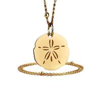 LKBEADS Collier pendentif dollar des sables pour |LK_NLC_01890 | plated rectangle horoscope engraved astrology charm necklace with 18 inch cable chain celestial symbol