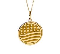 LKBEADS Collier pendentif drapeau américain doré | LK_NLC_02034 | mythical dragon dog tag pendant 30 x 19 mm engraved medallion with 18 inch cable chain symbol of strength
