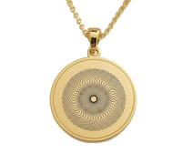 LKBEADS Collier pendentif en argent sterling 925 plaqué or avec gravure en spirale géométrique et chaîne câble de 45,7 cm (18 pouces). Bijou fait main pour homme et femme | LKD_EGP_00855