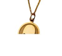 LKBEADS Collier pendentif extraterrestre plaqué or | LK_NLC_01180 | Collier pendentif rond extraterrestre de 24 mm inspiré de l'espace avec une style science-fiction unique.