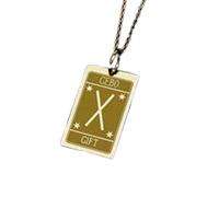 LKBEADS Collier pendentif Gebo Gift avec gravure, en argent sterling 925 plaqué or, chaîne maille forçat de 45,7 cm (18 pouces), bijou fait main pour homme et femme | LKD_EGP_00121